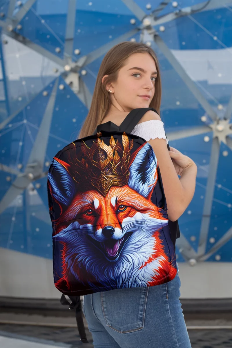 Fox Illustration Artwork Minimalist Backpack 2