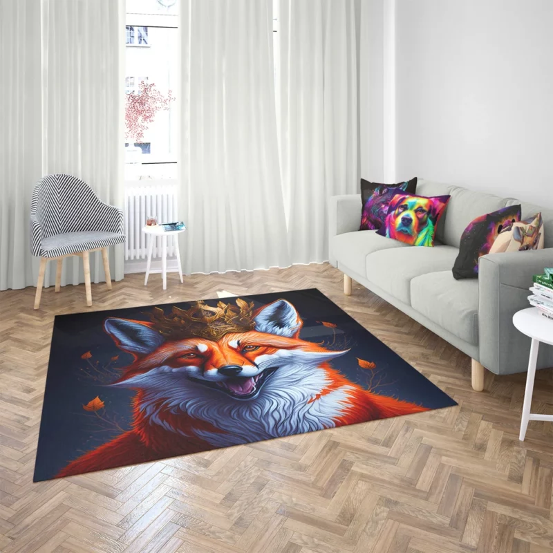 Fox Illustration Artwork Rug 2