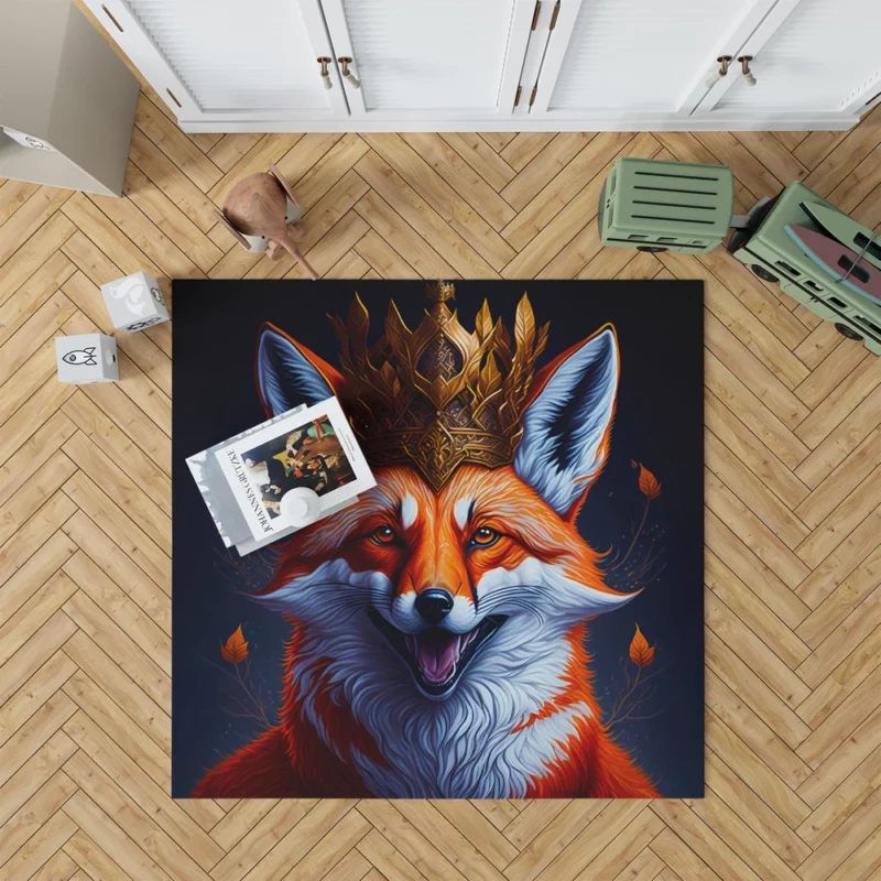 Fox Illustration Artwork Rug