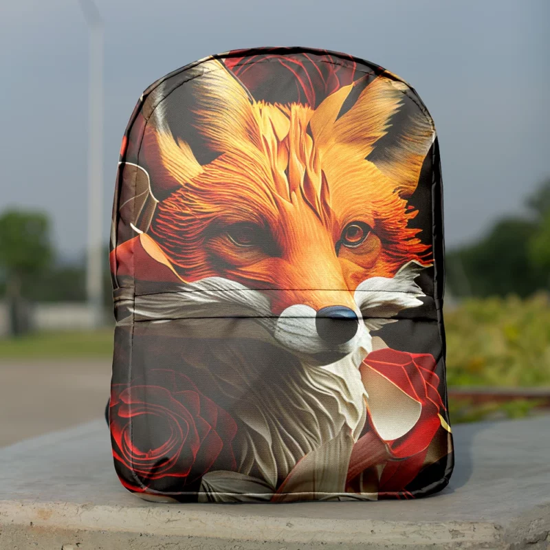 Fox Paper Style Portrait Minimalist Backpack