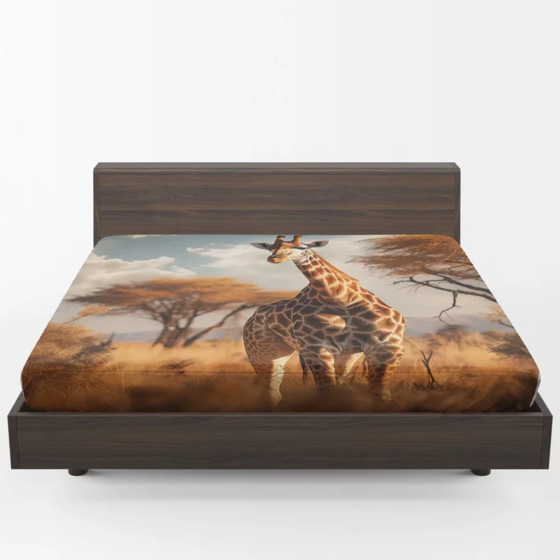 Full Body Giraffe Photography Fitted Sheet 1