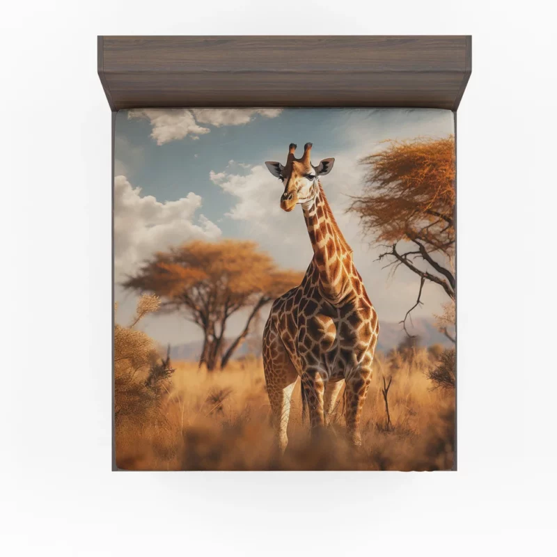 Full Body Giraffe Photography Fitted Sheet