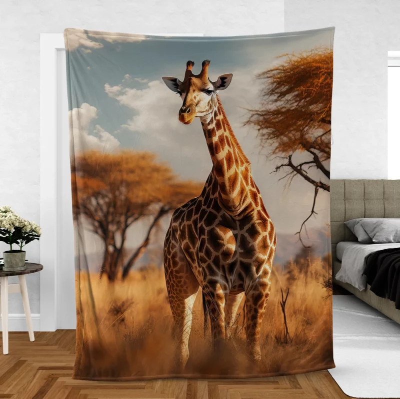 Full Body Giraffe Photography Fleece Blanket