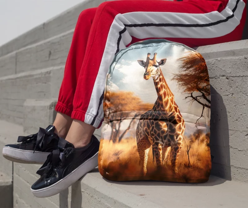 Full Body Giraffe Photography Minimalist Backpack 1