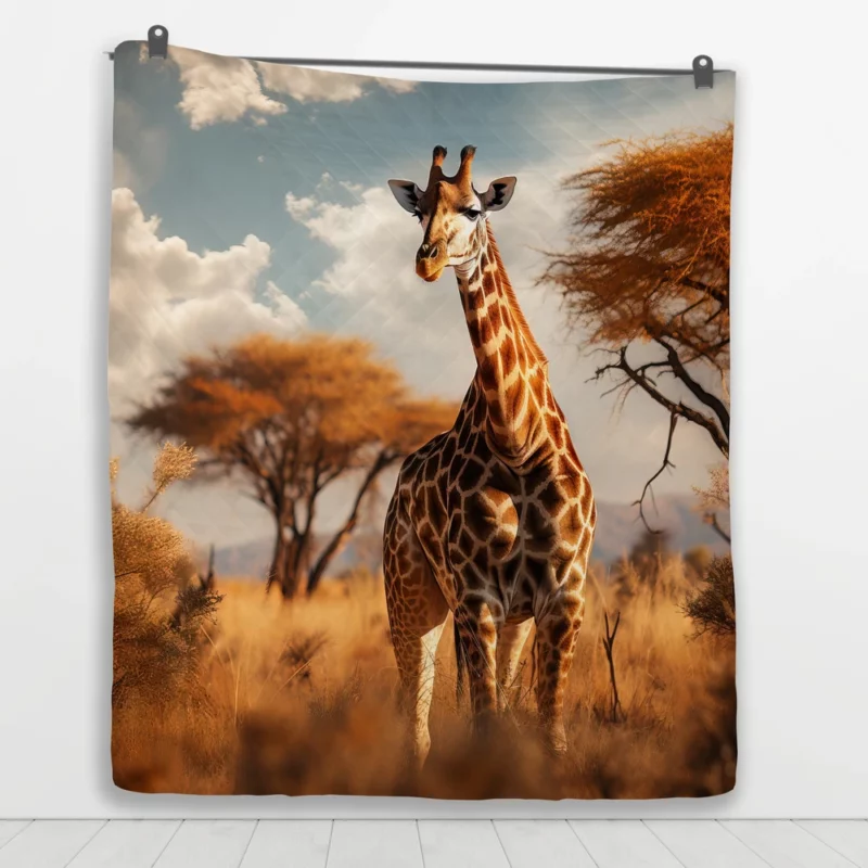 Full Body Giraffe Photography Quilt Blanket 1