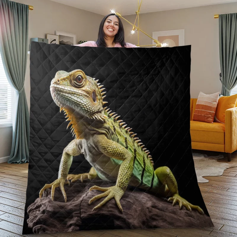 Full Body Lizard AI Art Quilt Blanket