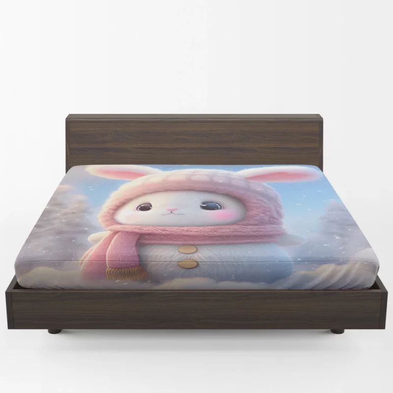 Funny Bunny Illustration Fitted Sheet 1