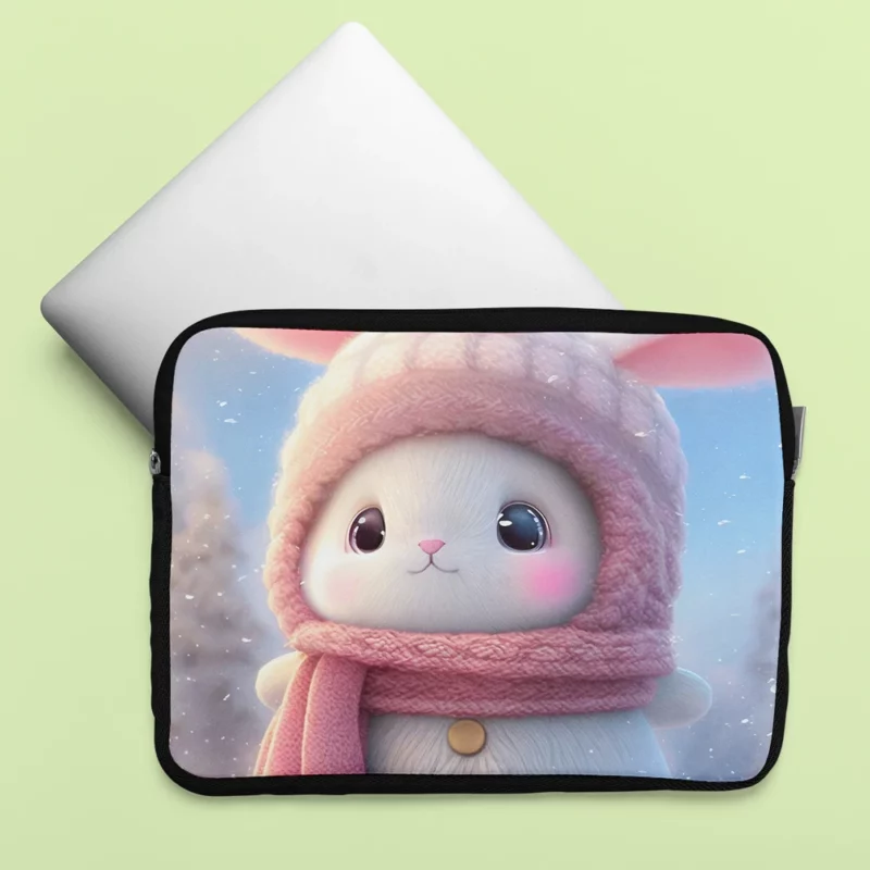 Funny Bunny Illustration Laptop Sleeve