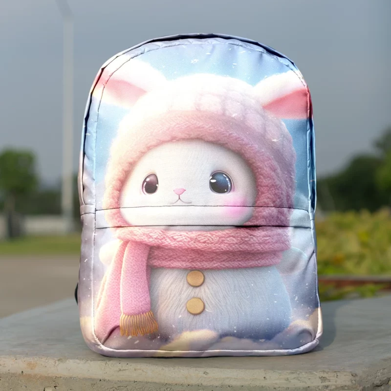 Funny Bunny Illustration Minimalist Backpack