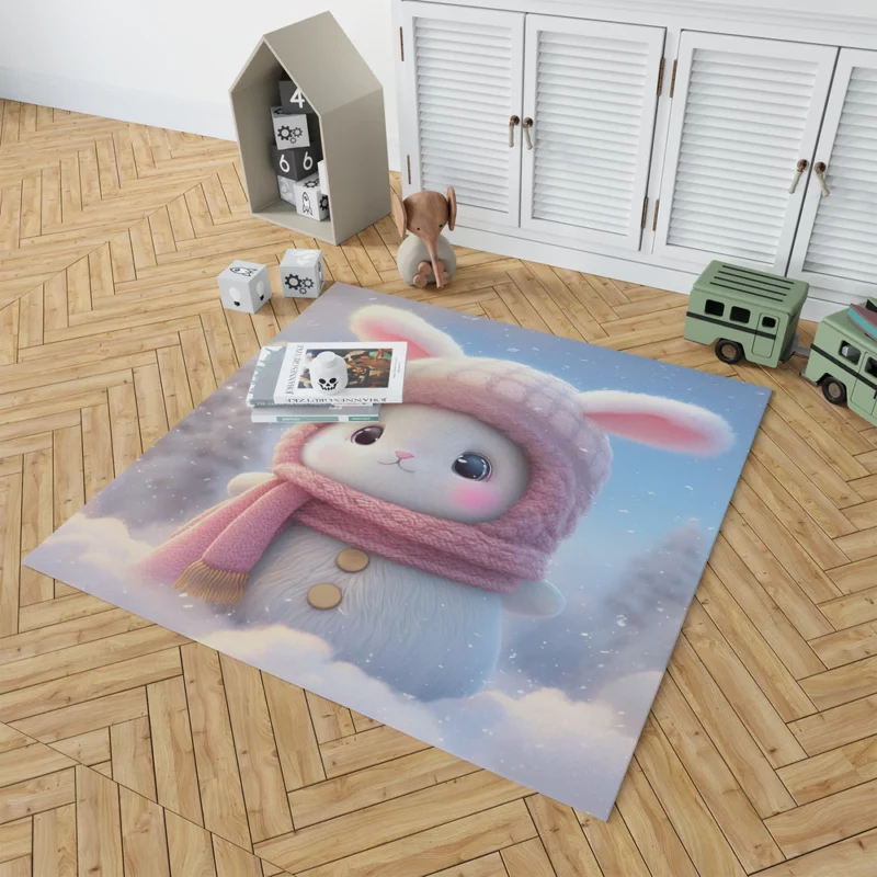 Funny Bunny Illustration Rug 1