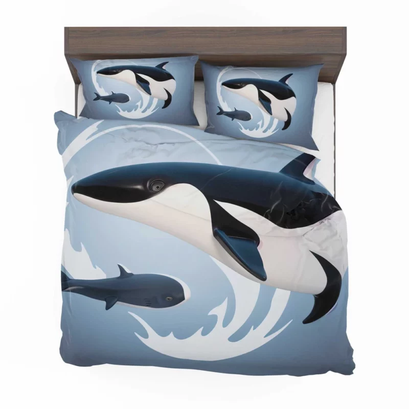 Funny Orca Logo Illustration Bedding Set 2