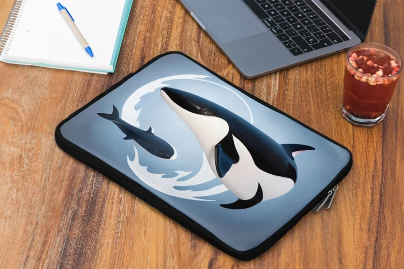 Funny Orca Logo Illustration Laptop Sleeve 2