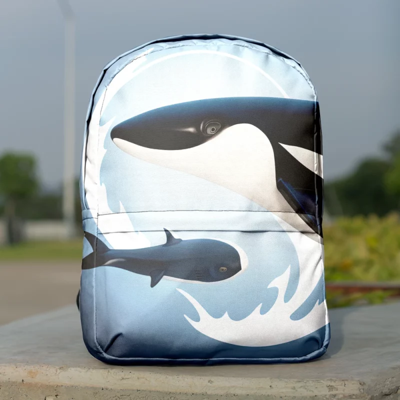 Funny Orca Logo Illustration Minimalist Backpack