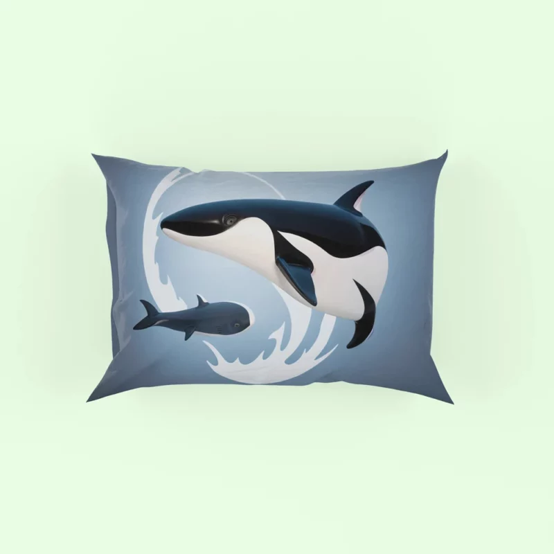 Funny Orca Logo Illustration Pillow Case