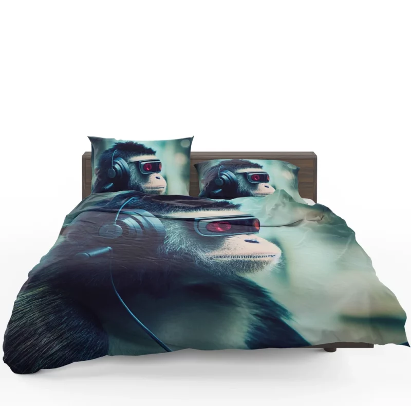 Futuristic Cyberpunk Monkey Bedding Set 1