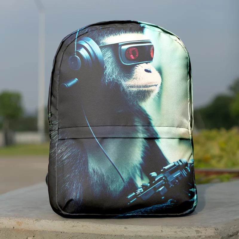 Futuristic Cyberpunk Monkey Minimalist Backpack