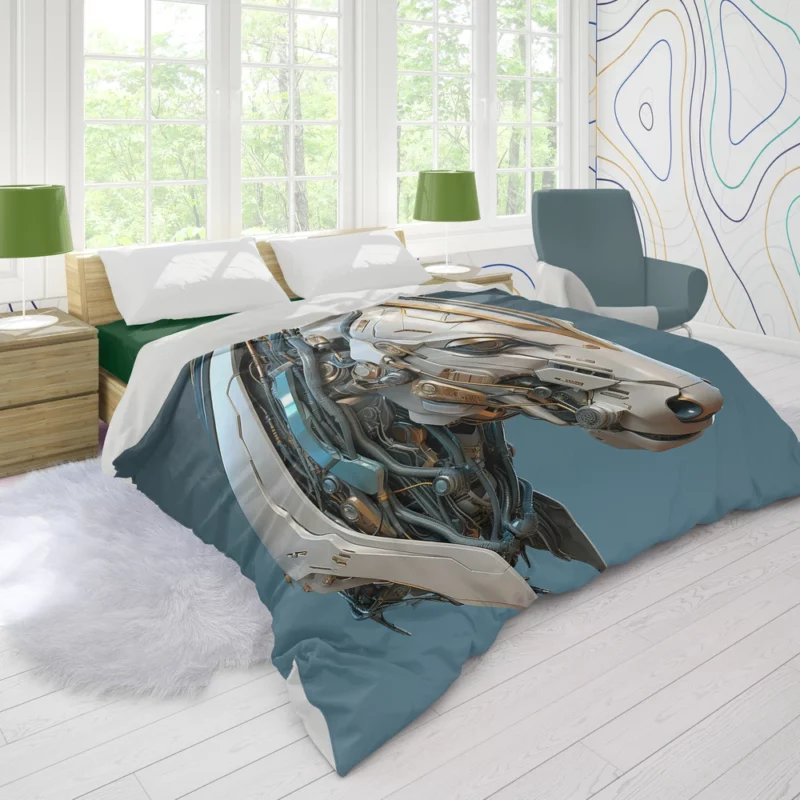 Futuristic Horse Head Duvet Cover