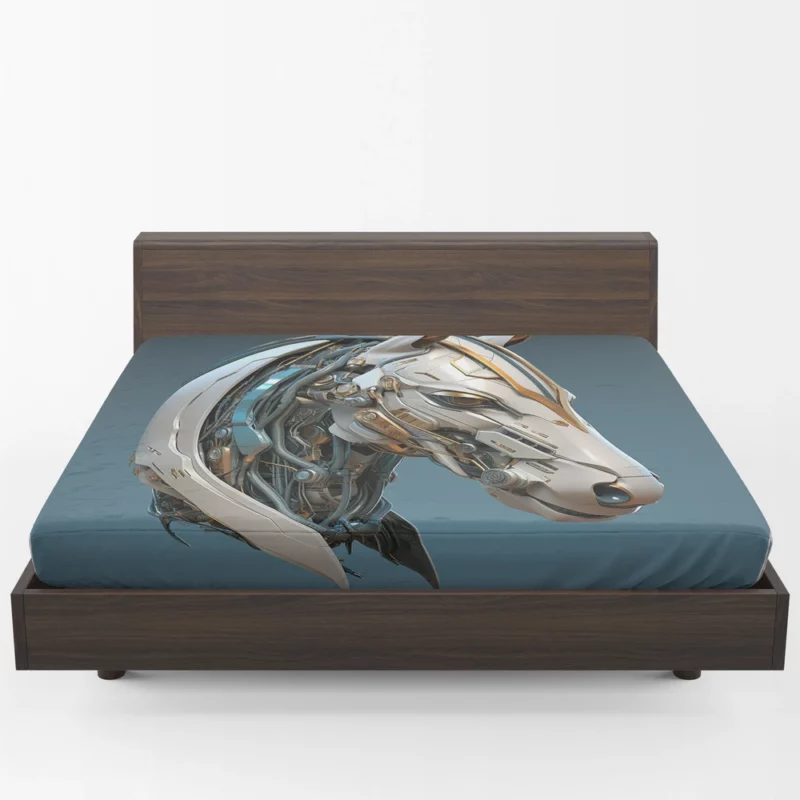 Futuristic Horse Head Fitted Sheet 1