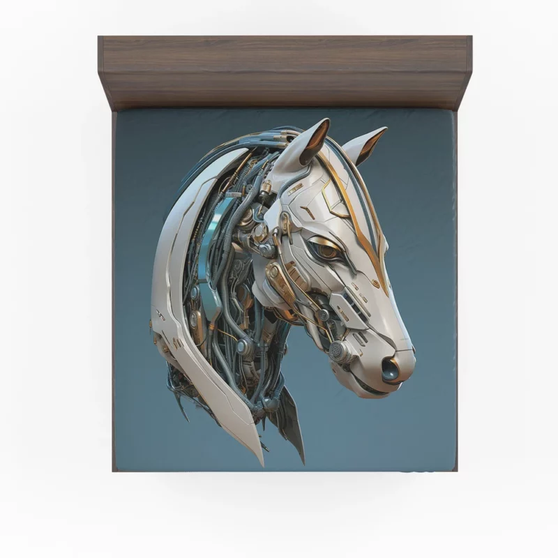 Futuristic Horse Head Fitted Sheet