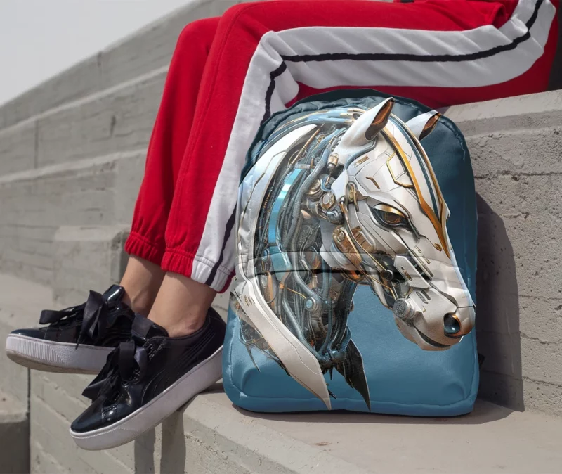 Futuristic Horse Head Minimalist Backpack 1