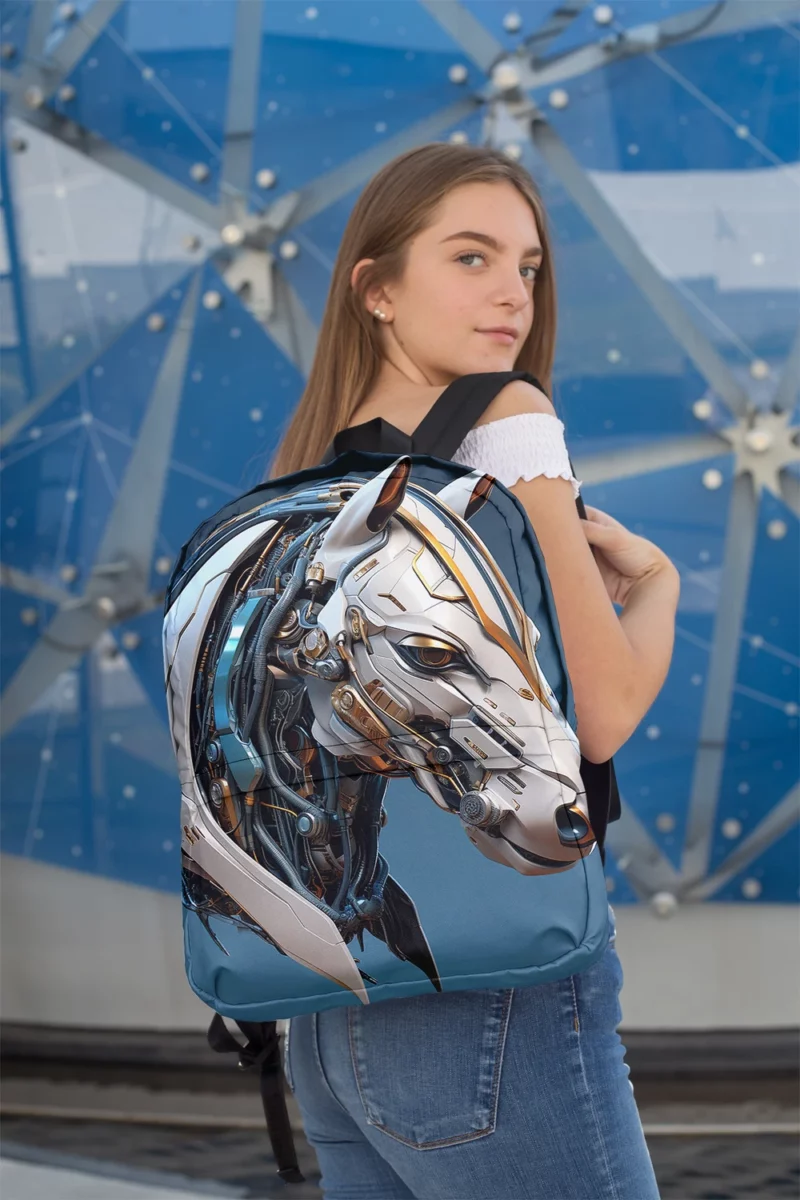 Futuristic Horse Head Minimalist Backpack 2