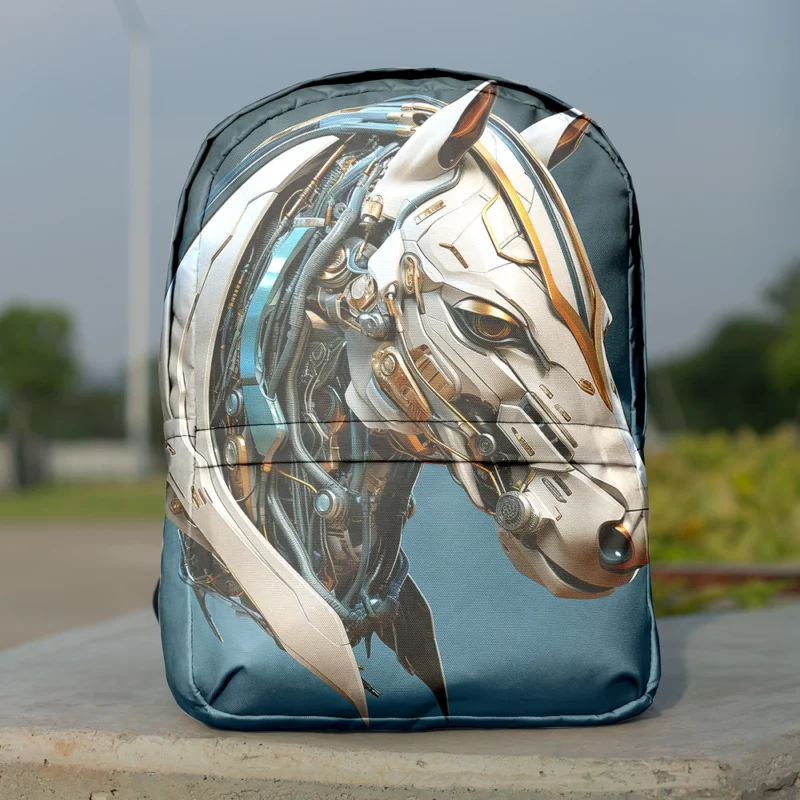 Futuristic Horse Head Minimalist Backpack