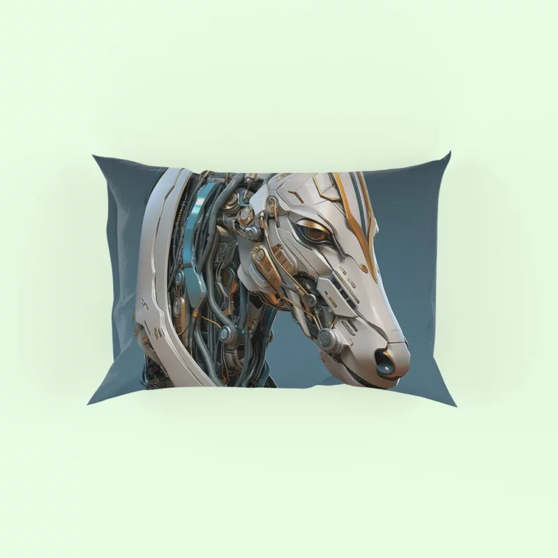 Futuristic Horse Head Pillow Case