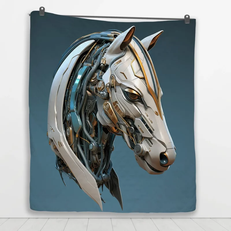 Futuristic Horse Head Quilt Blanket 1