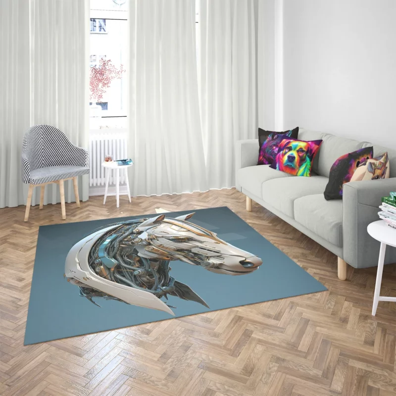 Futuristic Horse Head Rug 2