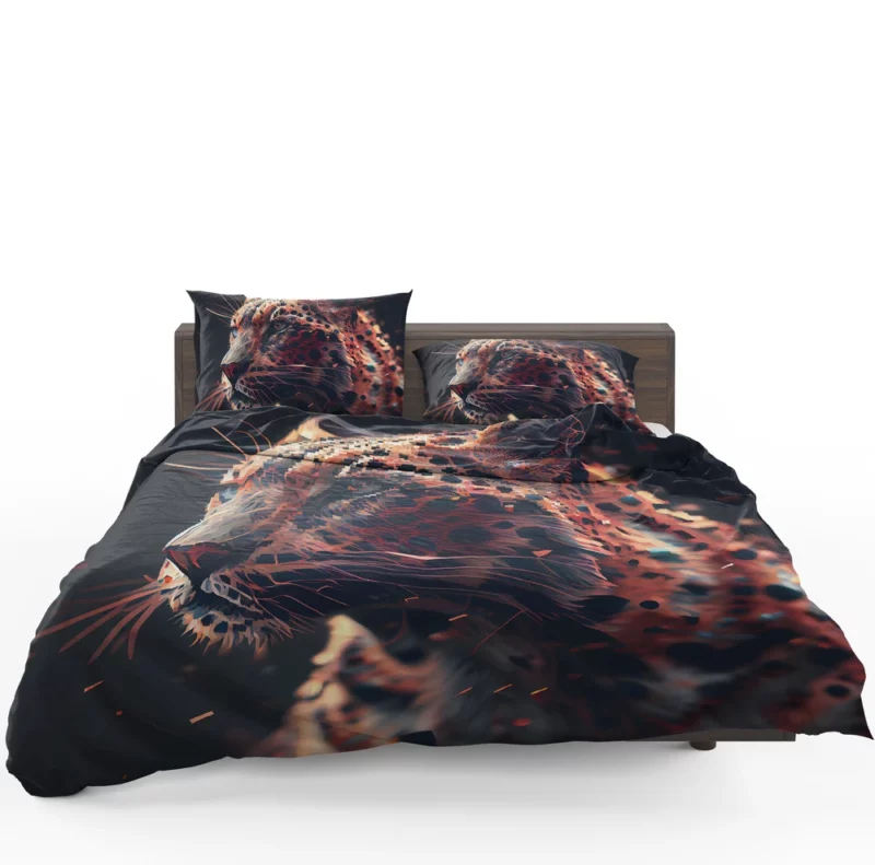 Futuristic Leopard Illustration Bedding Set 1