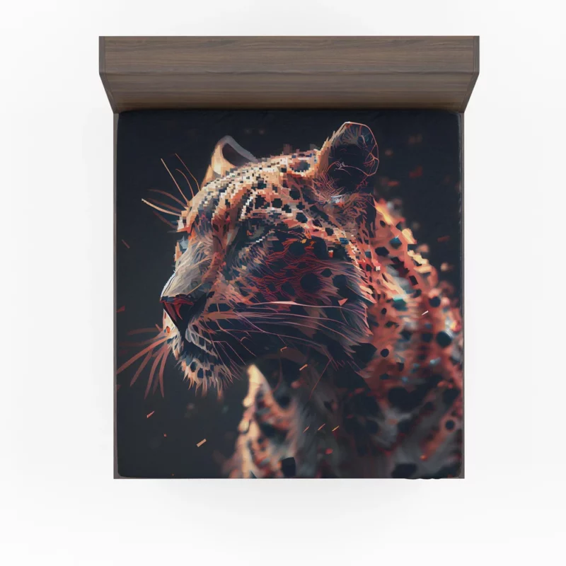 Futuristic Leopard Illustration Fitted Sheet