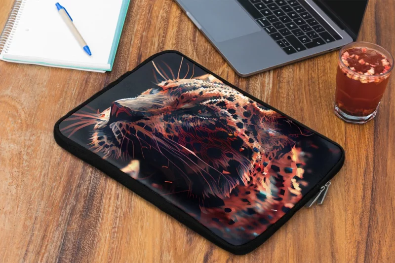 Futuristic Leopard Illustration Laptop Sleeve 2