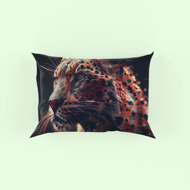 Futuristic Leopard Illustration Pillow Case