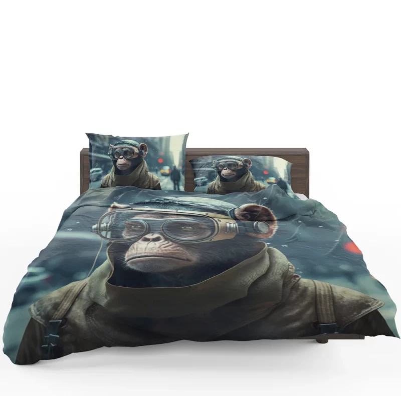 Futuristic Monkey in VR Bedding Set 1