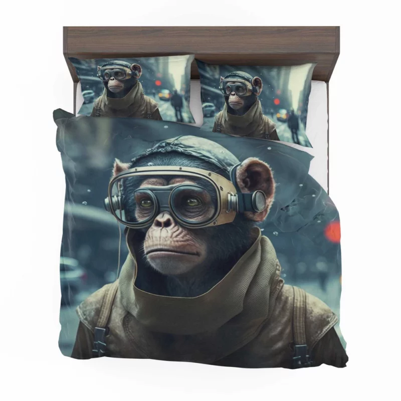 Futuristic Monkey in VR Bedding Set 2