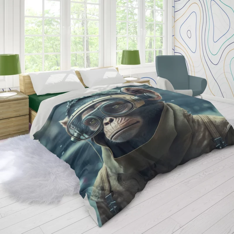 Futuristic Monkey in VR Duvet Cover