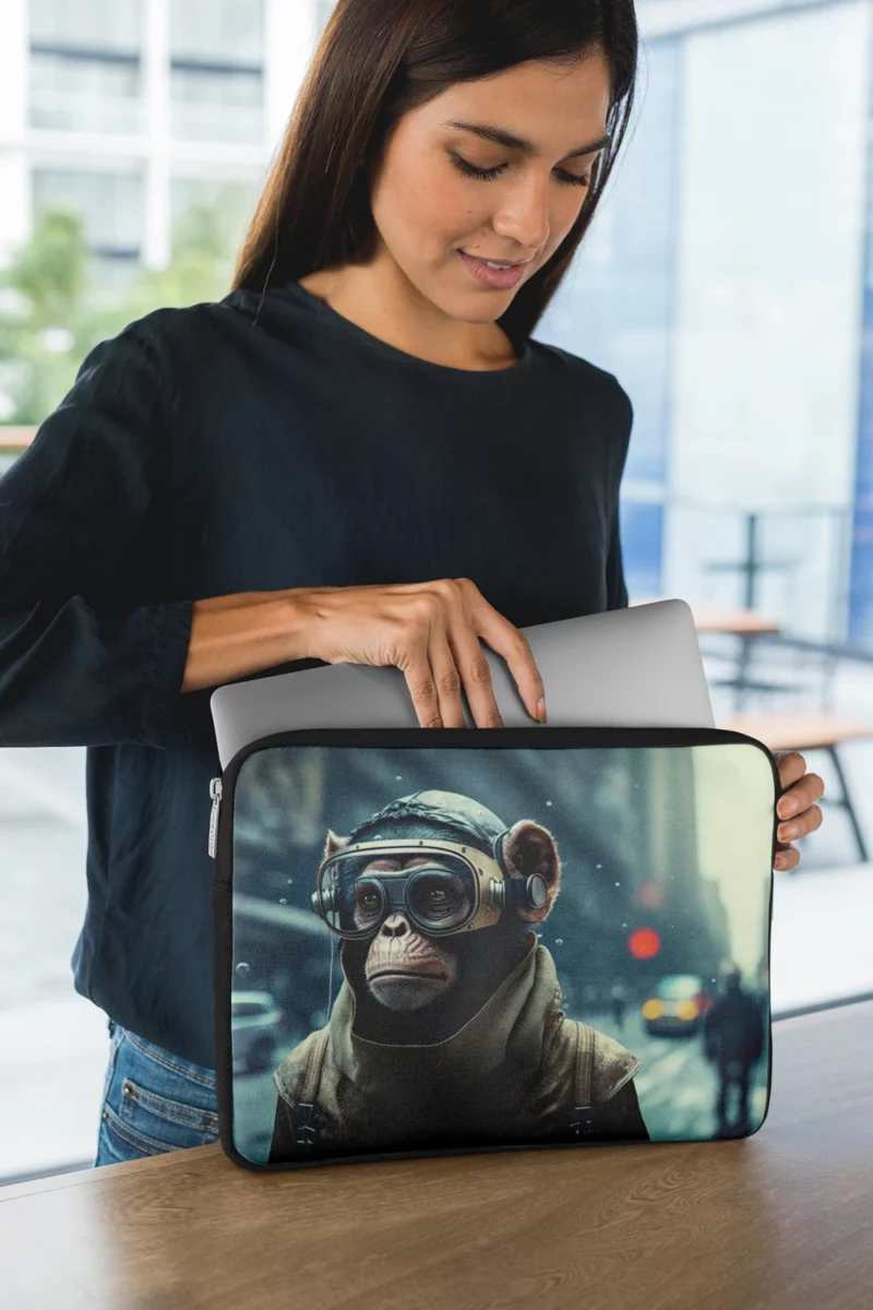 Futuristic Monkey in VR Laptop Sleeve 1