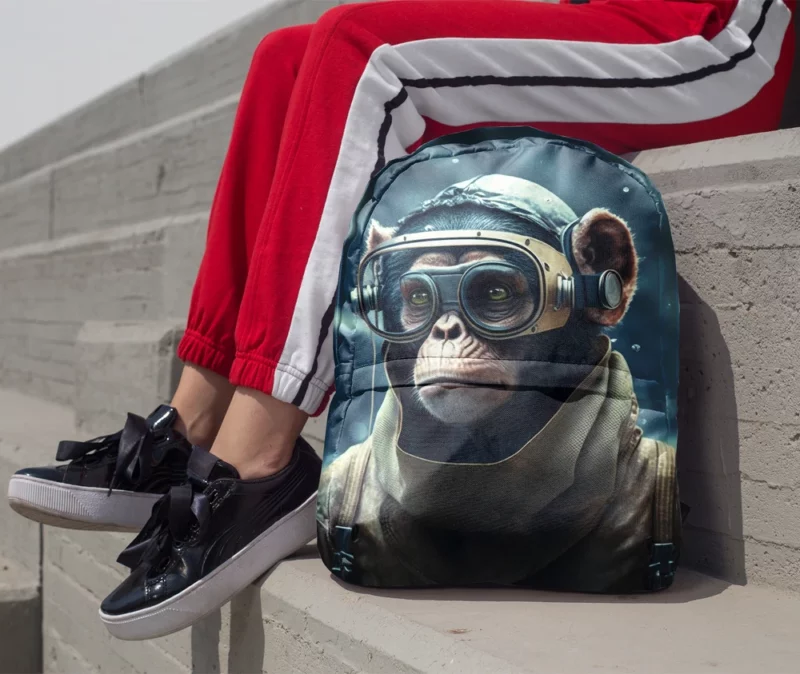 Futuristic Monkey in VR Minimalist Backpack 1