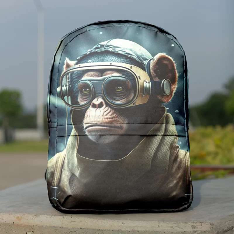 Futuristic Monkey in VR Minimalist Backpack