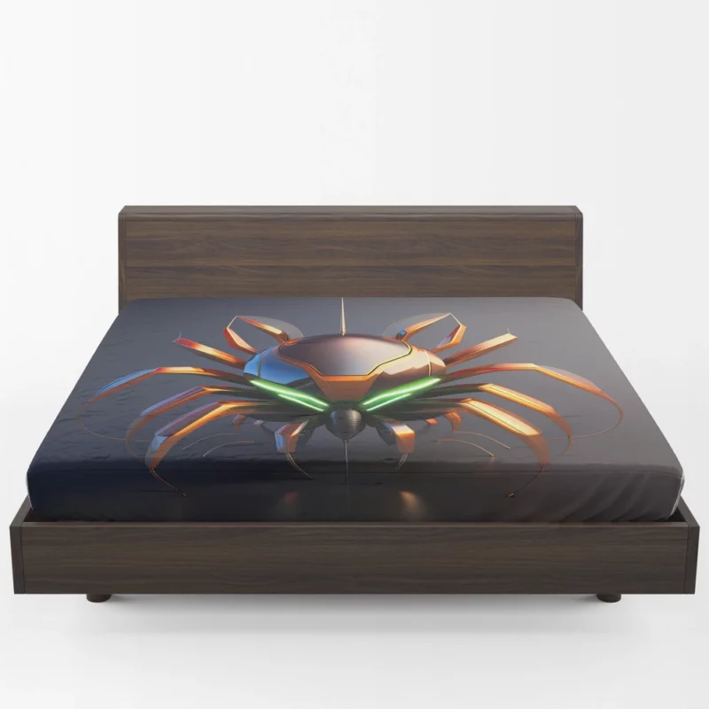 Futuristic Spider Artwork Fitted Sheet 1