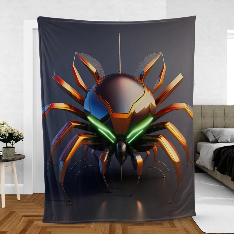 Futuristic Spider Artwork Fleece Blanket