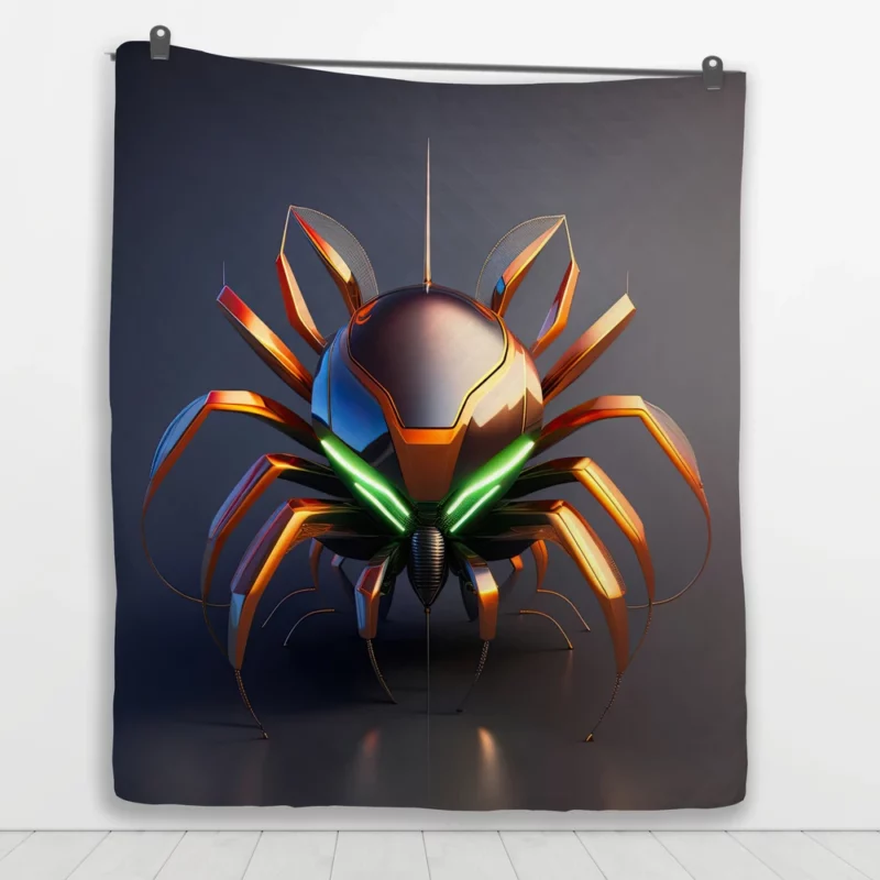 Futuristic Spider Artwork Quilt Blanket 1