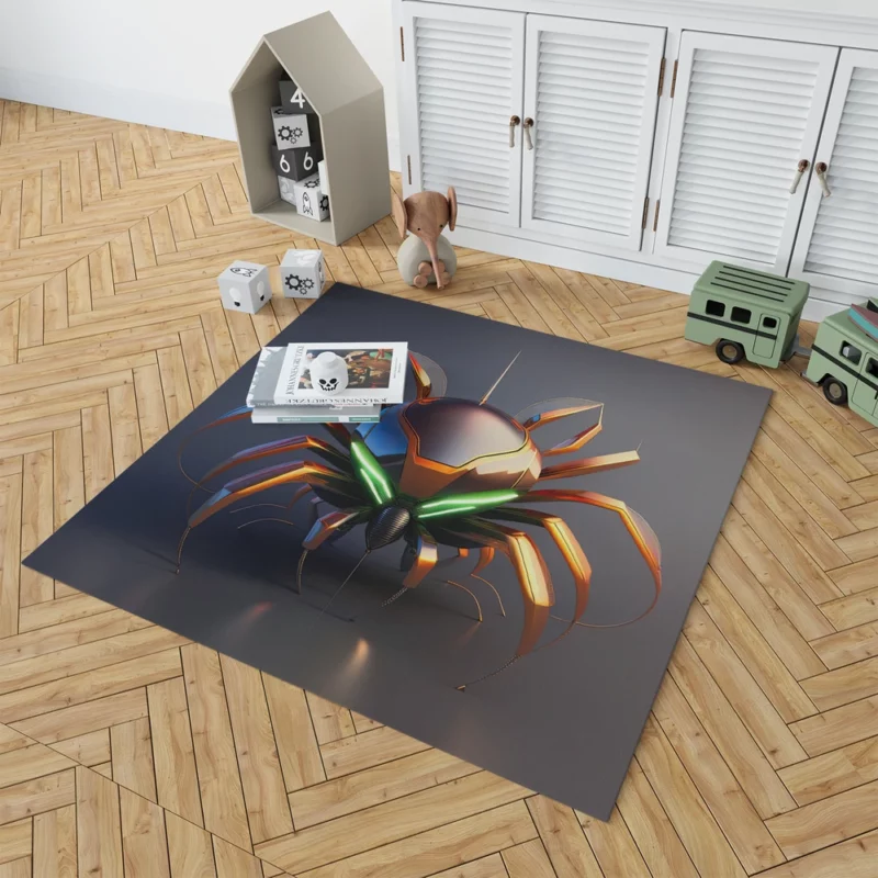 Futuristic Spider Artwork Rug 1