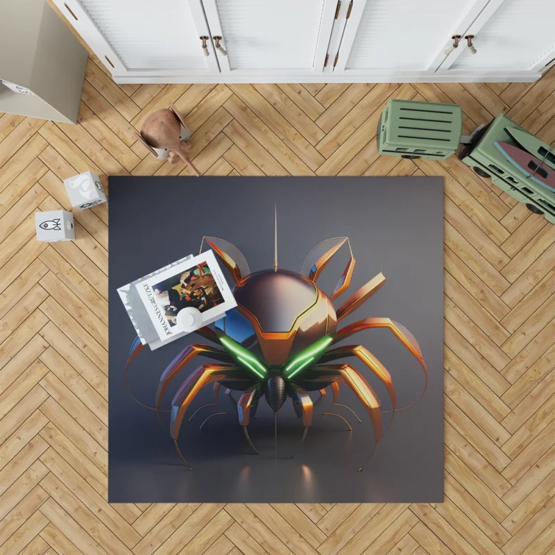 Futuristic Spider Artwork Rug