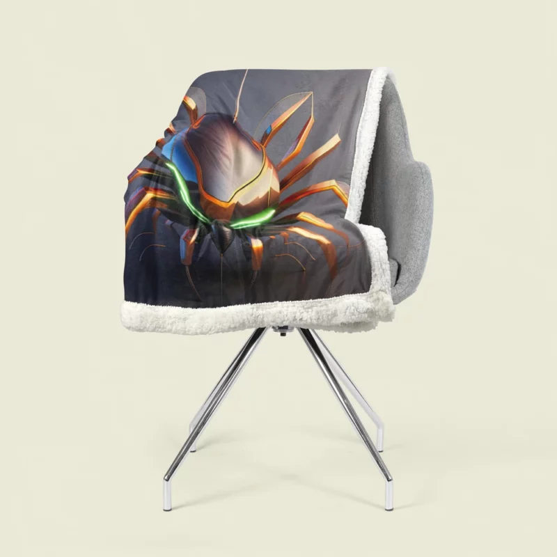 Futuristic Spider Artwork Sherpa Fleece Blanket 1