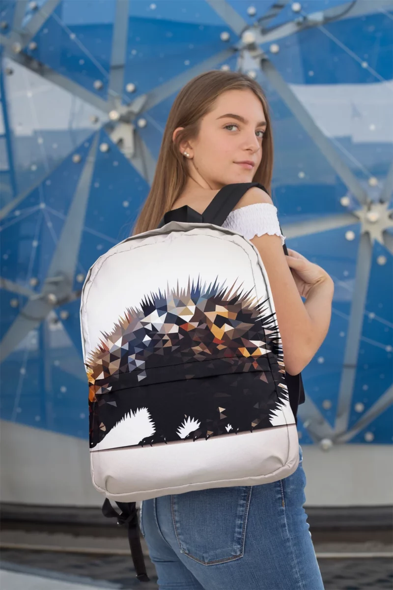 Geometric Porcupine Triangular Artistry Minimalist Backpack 2