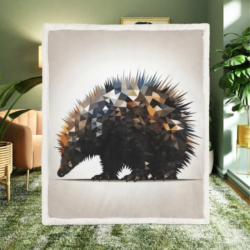 Geometric Porcupine Triangular Artistry Sherpa Fleece Blanket