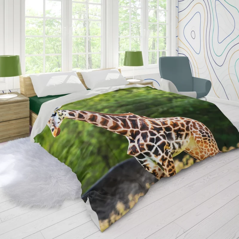 Giraffe Close-Up Photography Duvet Cover