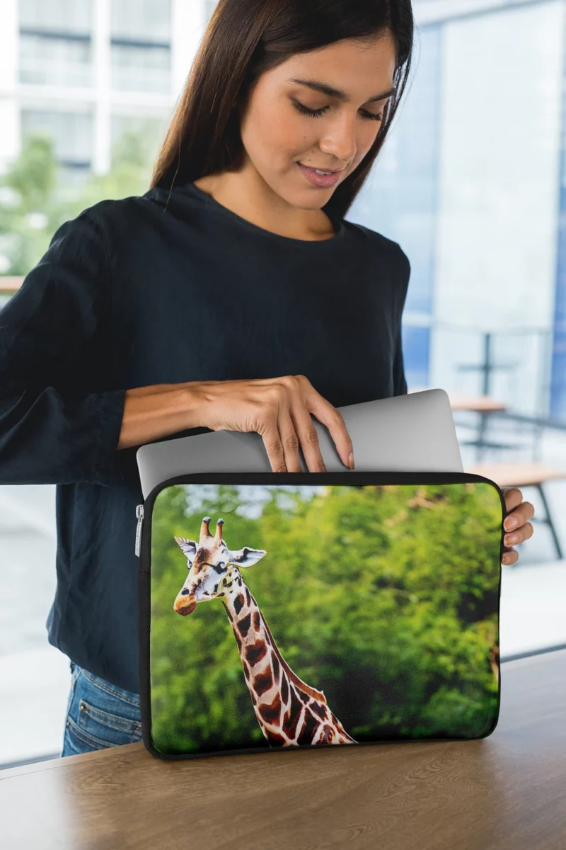 Giraffe Close Up Photography Laptop Sleeve 1