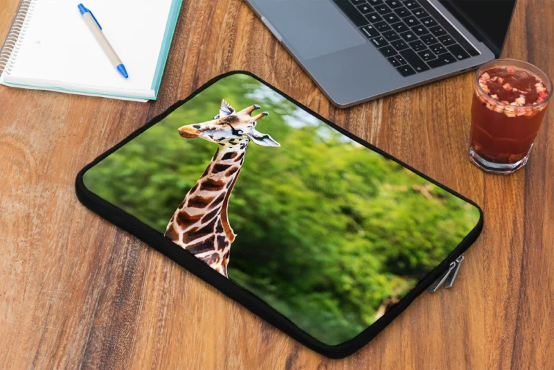 Giraffe Close Up Photography Laptop Sleeve 2